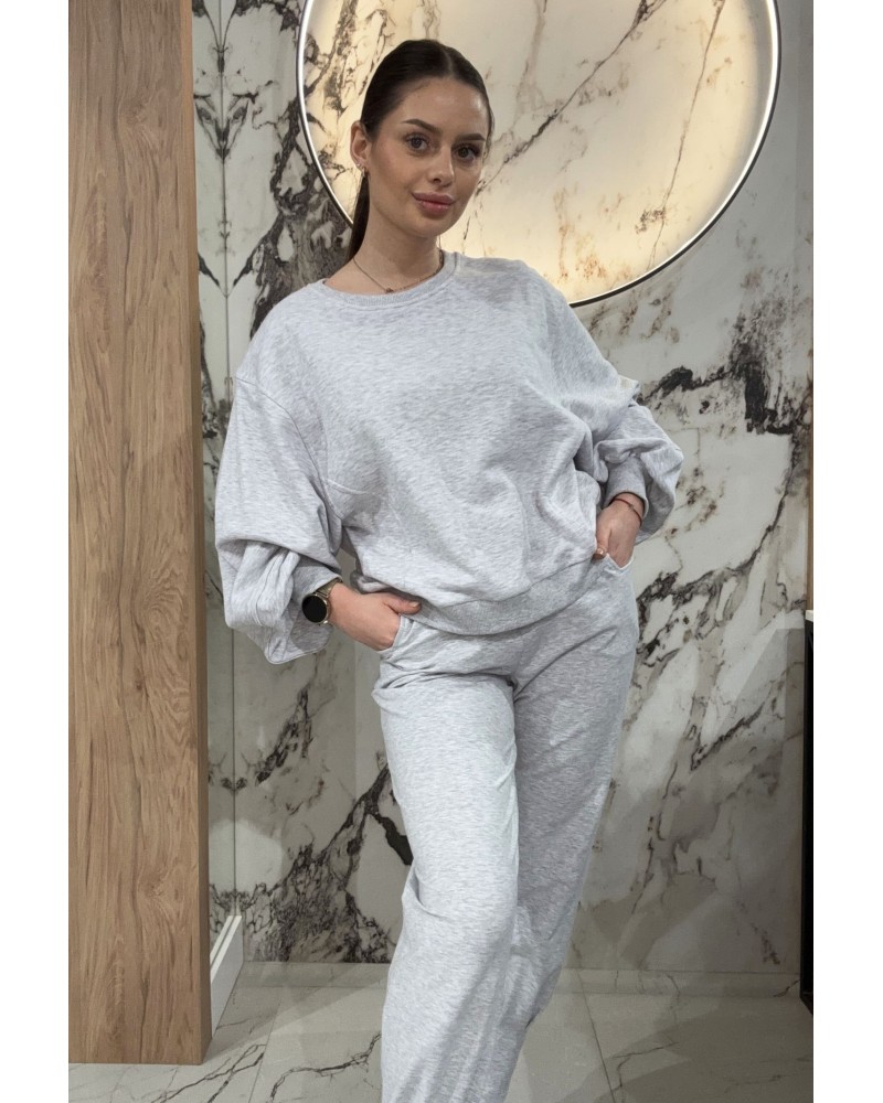 Bluza z przeszyciami By o la la...! szary melanż