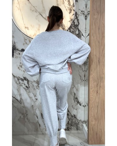 Bluza z przeszyciami By o la la...! szary melanż