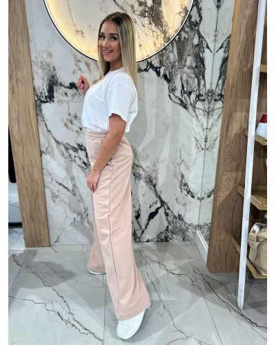 Spodnie dresowe z szeroką nogawką By o la la...! nude