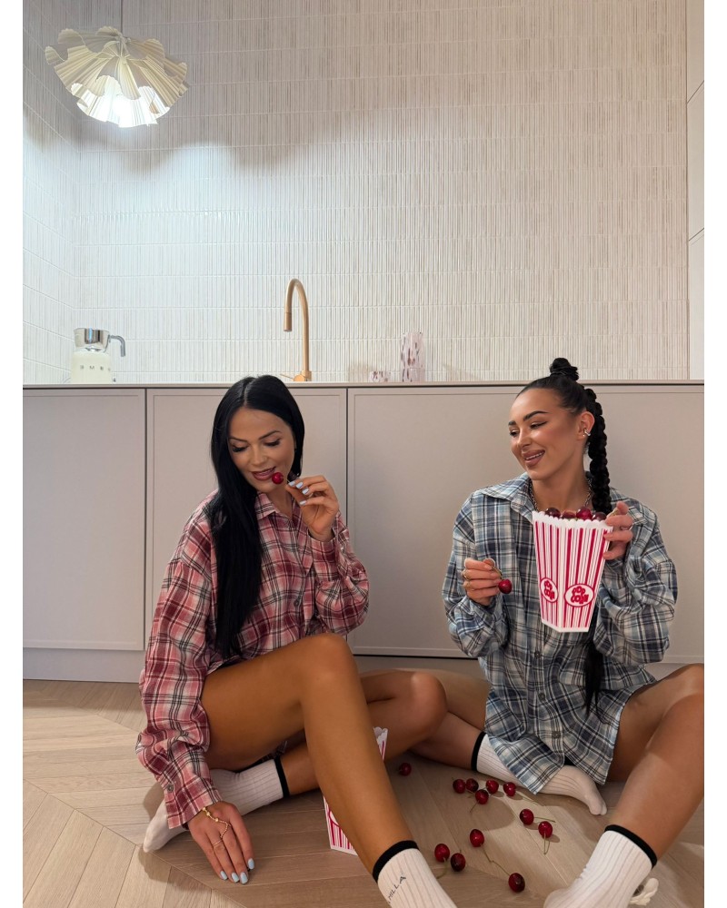 Koszula w kratę La Milla błękitna z granatem