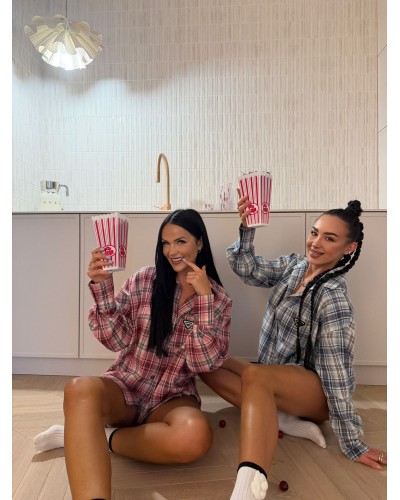 Koszula w kratę La Milla błękitna z granatem