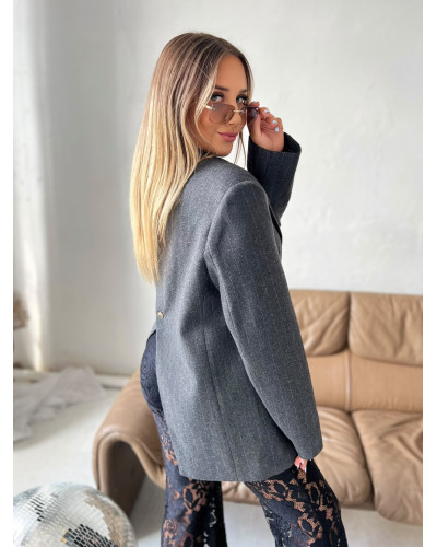 Marynarka wełniana Loren szara
