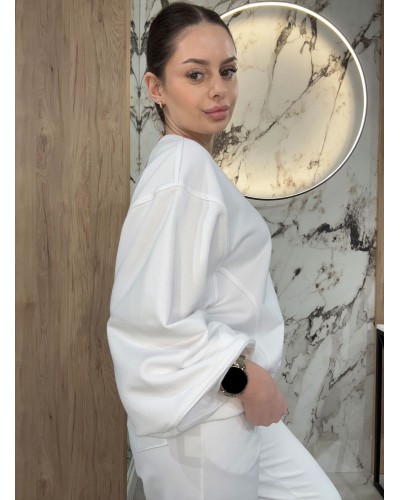 Bluza z przeszyciami By o la la...! śmietanowa