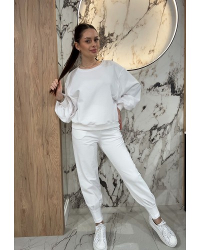 Bluza z przeszyciami By o la la...! śmietanowa