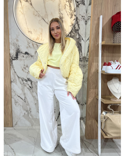 Spodnie dresowe z szeroką nogawką By o la la...! biały