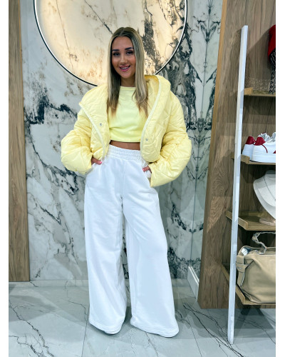 Spodnie dresowe z szeroką nogawką By o la la...! biały