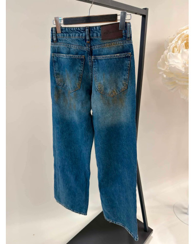 Spodnie jeansowe Wide Leg z przetarciami By o la la...! niebieskie