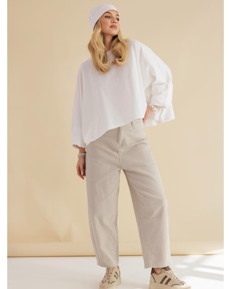 Spodnie jeansowe banany By o la la...! nude