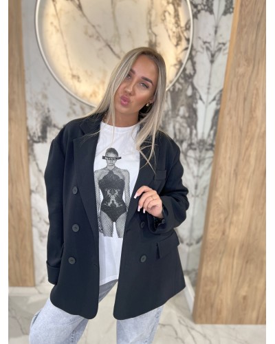 Marynarka dwurzędowa By o la la...! czarna