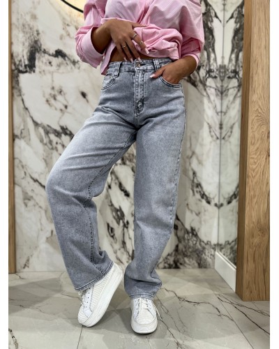 Spodnie jeansowe banany By o la la...! szare