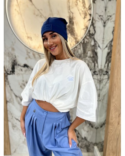 Czapka prążkowana z przeszyciem By o la la...! denim