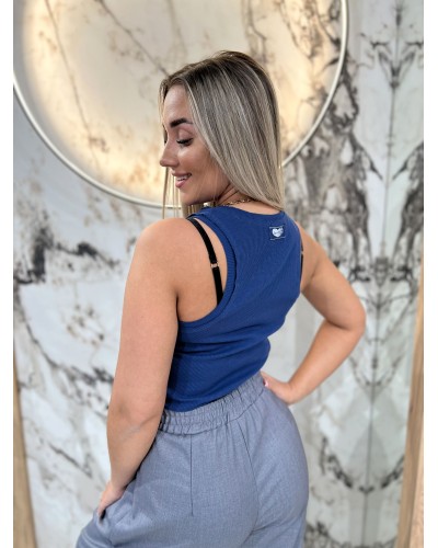 Prążkowana bokserka z przeszyciem By o la la...! denim