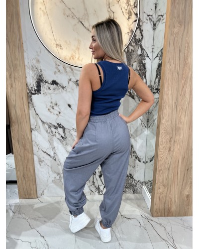 Prążkowana bokserka z przeszyciem By o la la...! denim