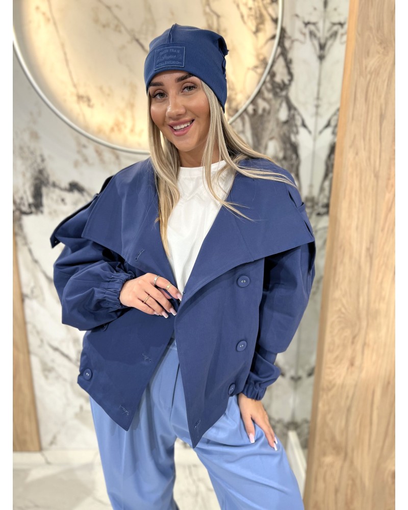 Krótki płaszcz drelichowy By o la la...! denim