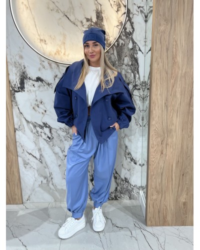 Krótki płaszcz drelichowy By o la la...! denim