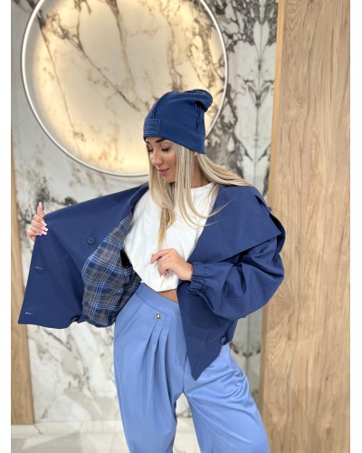 Krótki płaszcz drelichowy By o la la...! denim