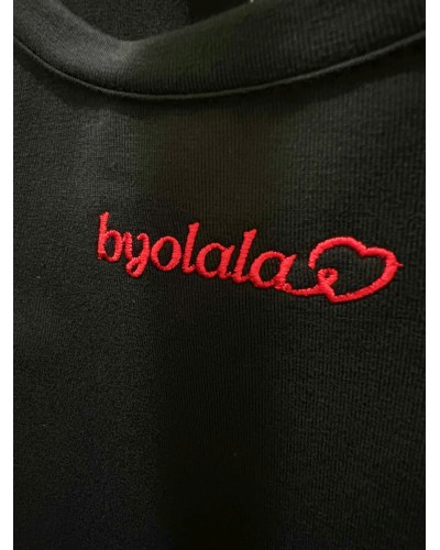 T-shirt z napisem By o la la...! czarny z red kiss