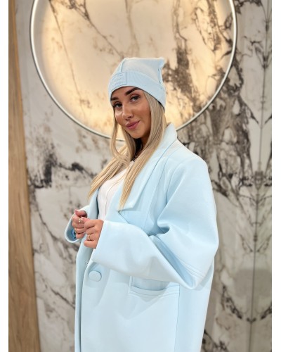 Czapka prążkowana z przeszyciem By o la la...! blue mint