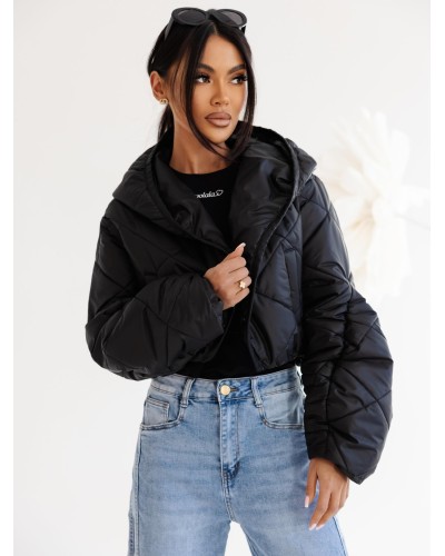 T-shirt z napisem By o la la...! czarny z białym