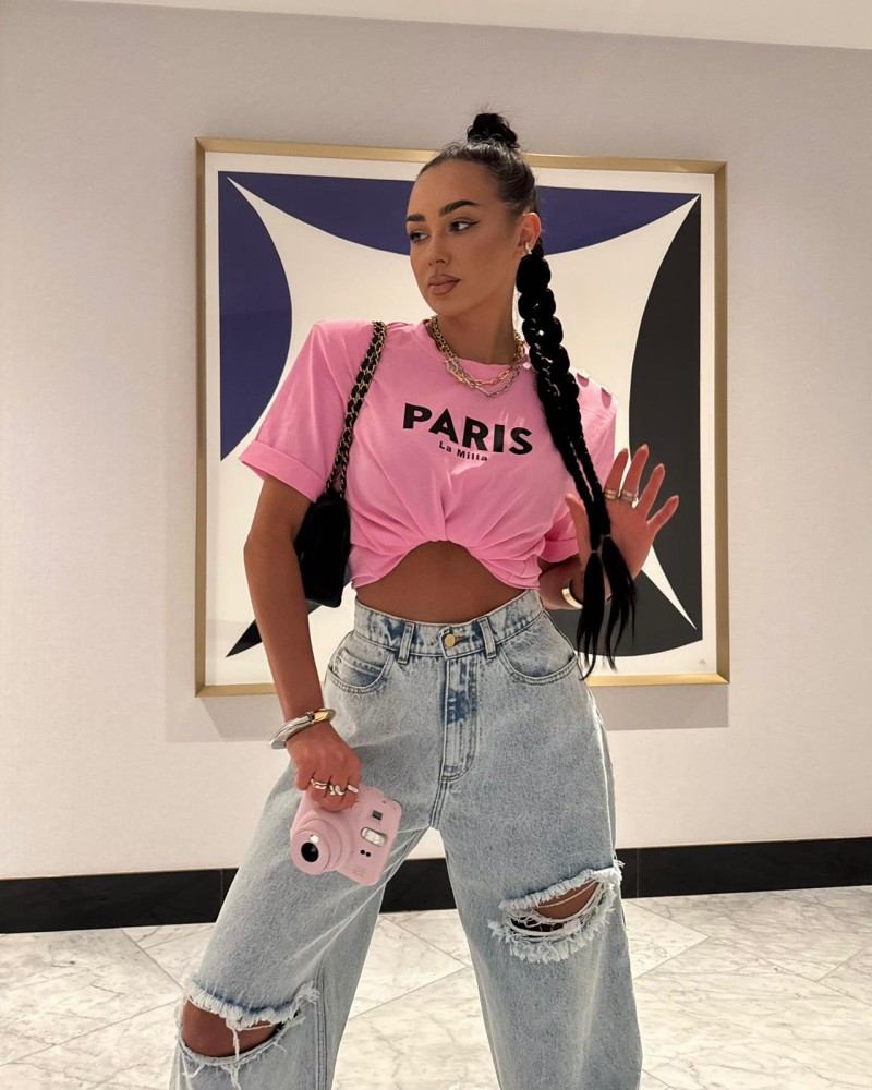 T-shirt Paris z guzikami La Milla różowy