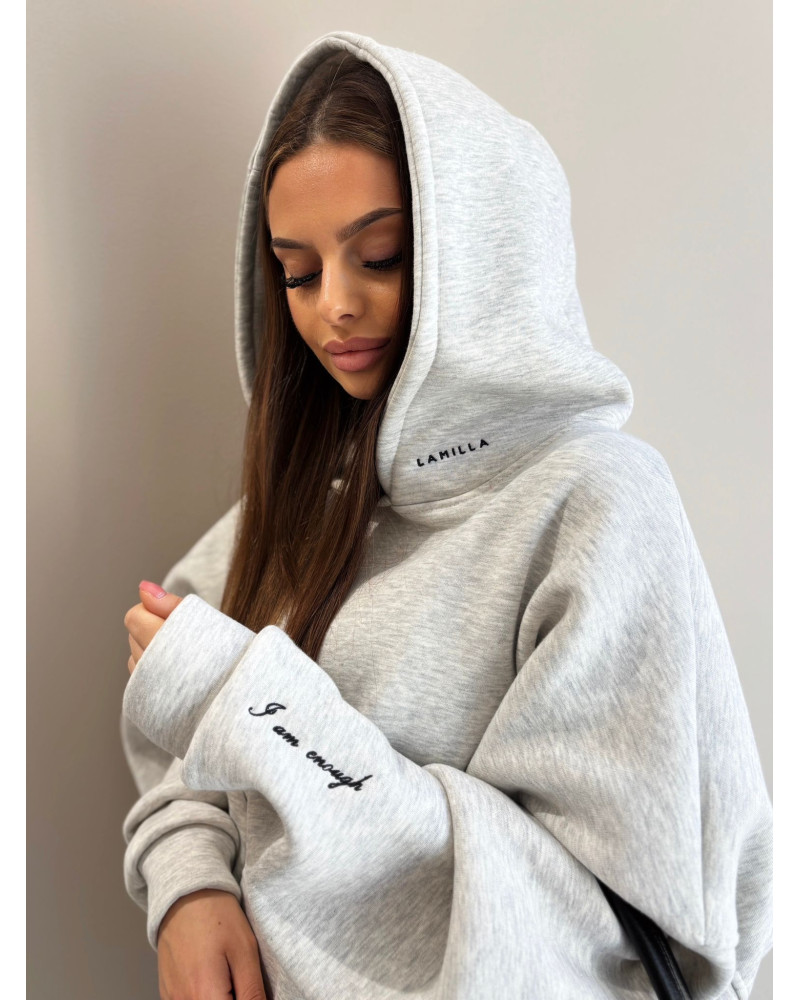 Bluza z haftem La Milla szary melanż