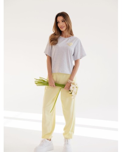 Spodnie dresowe z ozdobnym szwem By o la la...! sunshine