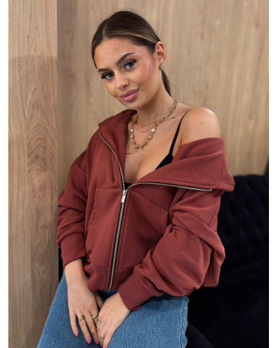 Bluza rozpinana La Milla ceglana