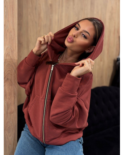 Bluza rozpinana La Milla ceglana