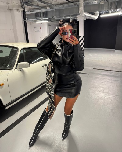 Spódniczka z eko skóry La Milla czarna