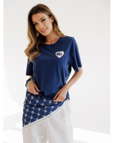 T-shirt z logowanym serduszkiem By o la la...! denim