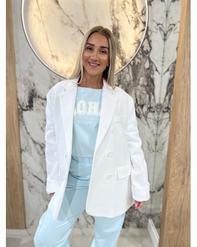 Marynarka dwurzędowa By o la la...! śmietanowa