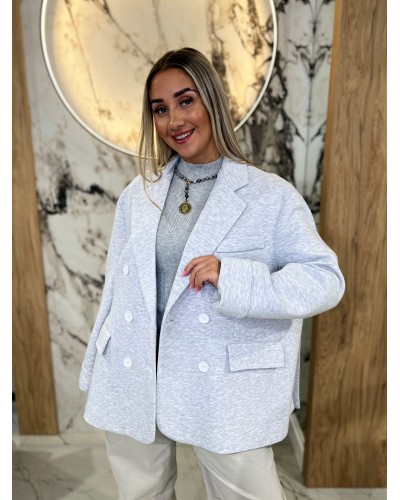 Marynarka dwurzędowa By o la la...! szary melanż