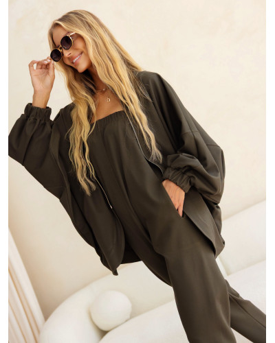 Komplet kombinezon plus bluza By o la la...! olive