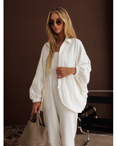 Komplet kombinezon plus bluza By o la la...! śmietankowy