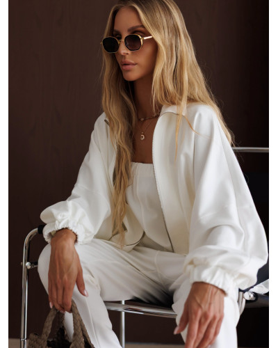 Komplet kombinezon plus bluza By o la la...! śmietankowy