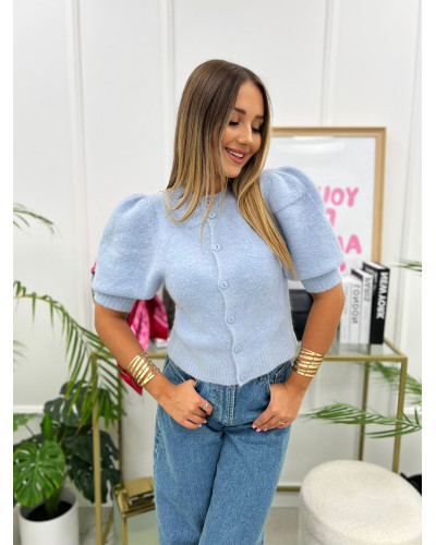Kardigan z bufiastymi rękawami Simone baby blue