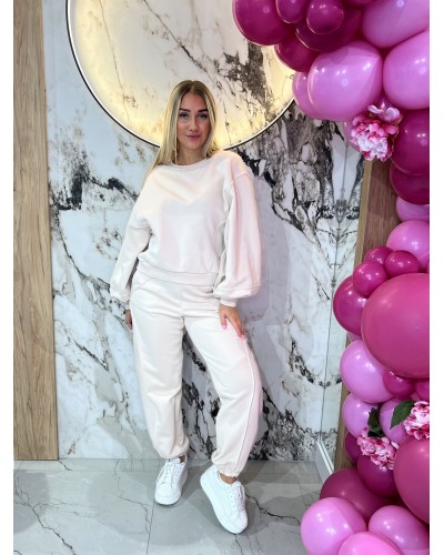 Spodnie dresowe z ozdobnym szwem By o la la...! nude