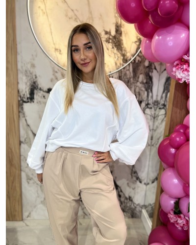 Spodnie dresowe z etykietą By o la la...! beżowe