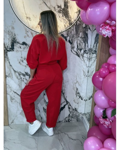 Spodnie dresowe z etykietą By o la la...! red kiss