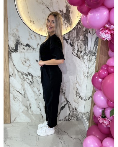 Spodnie dresowe z etykietą By o la la...! czarne