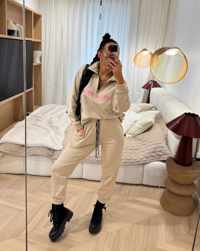 Spodnie dresowe La Milla beżowe