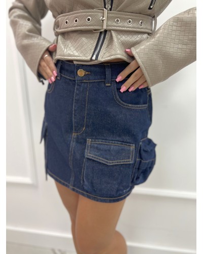 Spódniczka jeansowa z kieszeniami La Milla granatowa