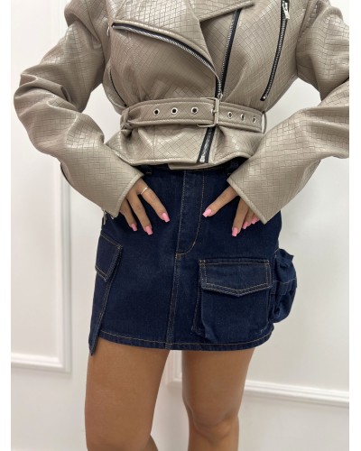 Spódniczka jeansowa z kieszeniami La Milla granatowa