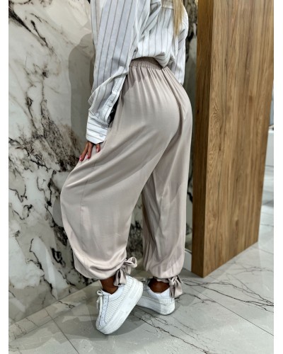 Materiałowe alladynki z wiązaną nogawką By o la la...! nude