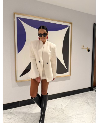 Marynarka z wyciętymi ramionami La Milla śmietanowa