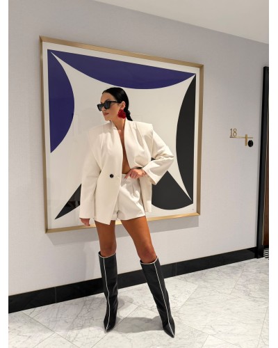 Marynarka z wyciętymi ramionami La Milla śmietanowa