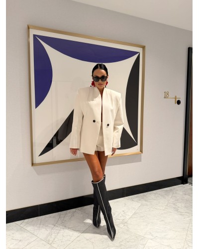 Marynarka z wyciętymi ramionami La Milla śmietanowa