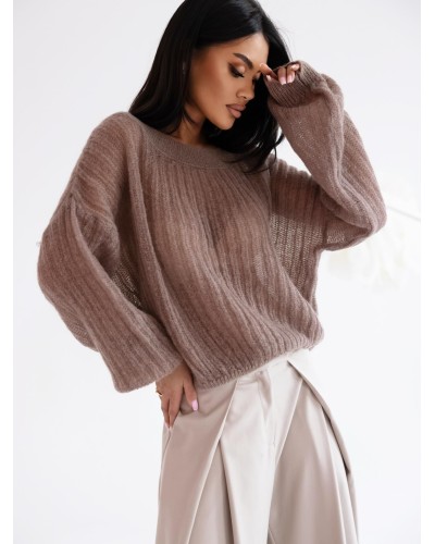 Sweter moherowy mgiełka By o la la...! kakao