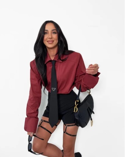 Koszula z krawatem La Milla ceglana