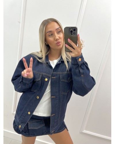 Spódniczka jeansowa z kieszeniami La Milla granatowa